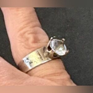 Classic Silver Solitaire Ring with Clear Stone - Silver